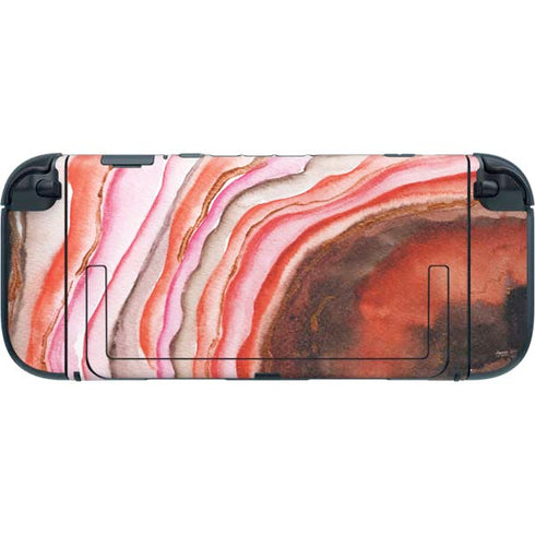 Orange Watercolor Geode Nintendo Switch 2 (2025) with Joy-Con Skin